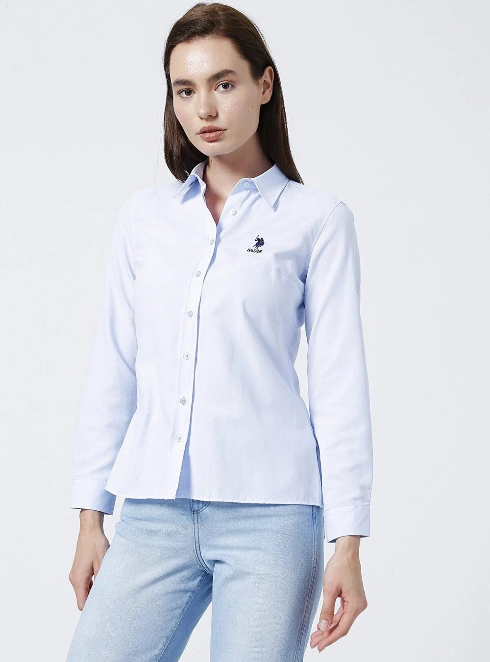 پیراهن زنانه ساده آبی روشن U.S. Polo Assn