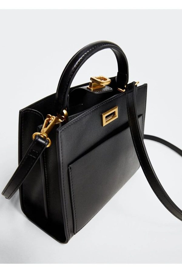 کیف زنانه خرید مستطیلی با دو بند چرم MANGO